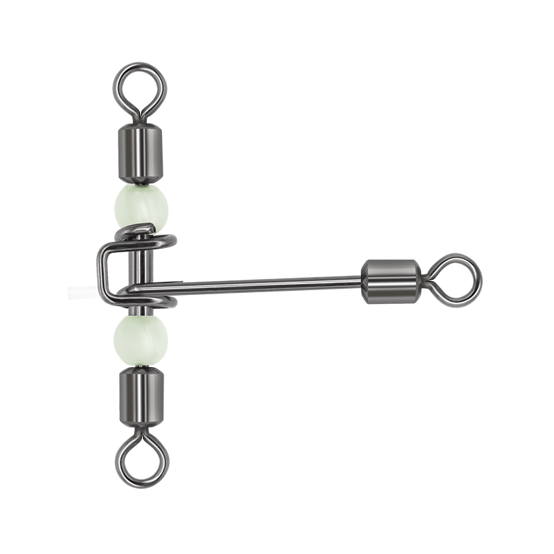 T-shape cross-line rolling swivel with pearl beads-HXY-2039