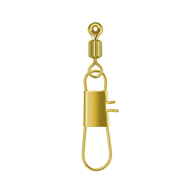 Gold Color Brass Head Swivel With Interlock Snap-HXY-6051